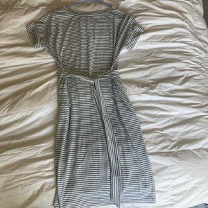 Grey and white striped dress